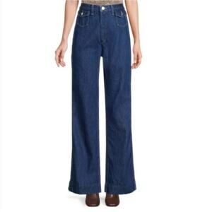 NEW $315 RE/DONE 70s Pocket High Rise Wide Leg Jeans